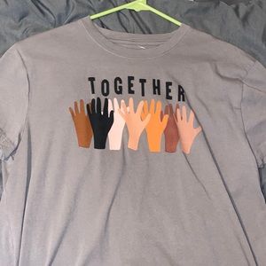 Fifth sun “together” kids shirt, large, grey/skin colors.